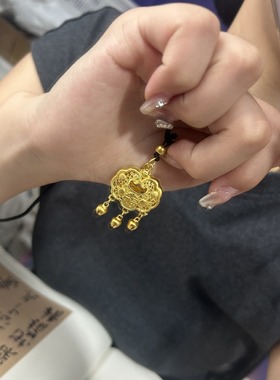 如意福字锁吊坠女宝宝平安长命锁铃铛锁