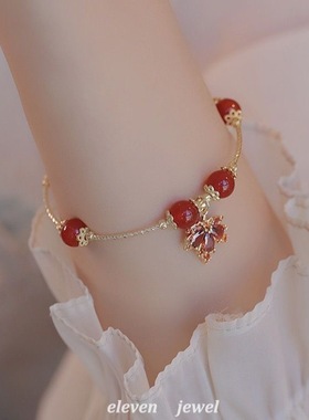 【宁安如梦】枫叶少女铃铛吊坠叠戴小众新款宫廷设计个性手饰