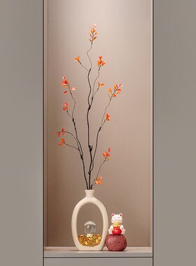 玄关装饰品摆件入户门电视柜高细长花瓶家居客厅艺术Y高级感壁龛
