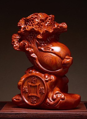 花梨木雕白菜摆件实木财源滚滚家居客厅玄关装饰开V业红木工艺礼