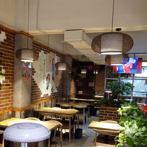 新中式竹编吊灯餐厅灯日式榻榻米禅意竹灯茶室民宿火锅饭店竹艺灯 - 图1