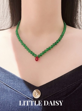 「小黛西」中式复古绿色串珠项链