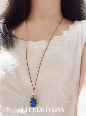 「小黛西」新中式蓝色小鸟项链