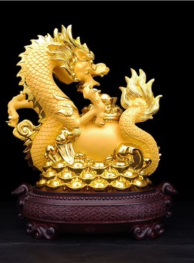 招财龙摆件十二生肖龙办公室桌商务送礼公司店铺乔迁开业摆设装饰