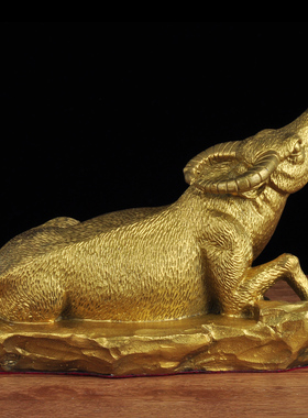 黄铜牛摆件卧牛招财工艺品家居客厅玄关摆设乔迁新居店铺开业礼品