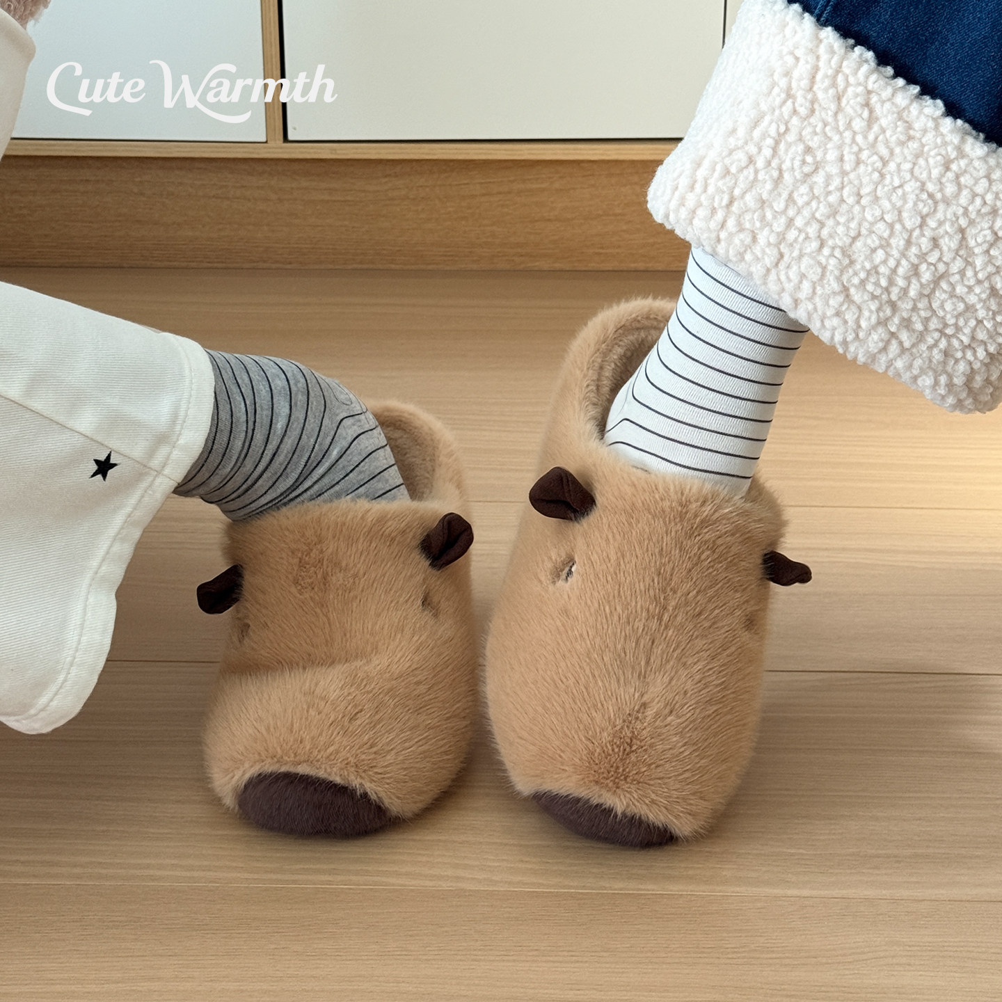 焦往卡皮巴拉毛绒棉拖鞋女冬季2026新款室内保暖居家情侣毛毛拖鞋,淘宝优惠券,粉丝福利购,淘宝优惠卷
