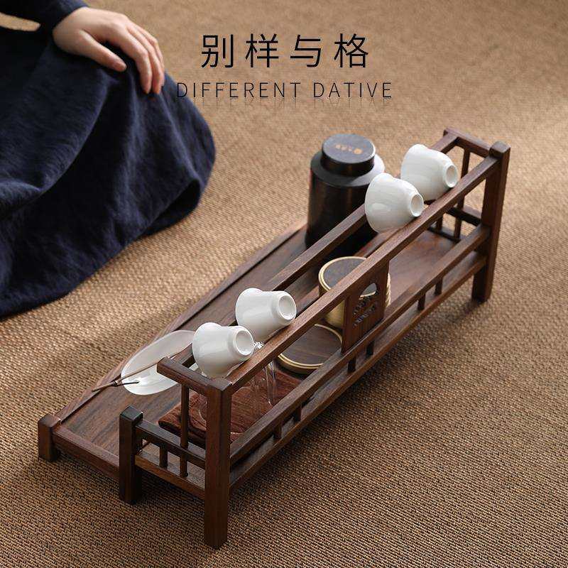 北美黑胡桃实木博古架茶杯茶具收纳架摆放架功夫紫砂茶壶置物架子,淘宝优惠券,粉丝福利购,淘宝优惠卷