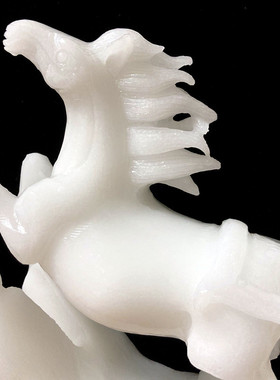 白玉马拉白菜摆件招财家居酒柜办公室装饰开业送礼品天然玉石动物