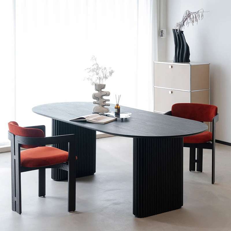 北欧实木餐椅真皮设计师家用白蜡木椅子书房洽谈椅休闲靠背椅 - 图1