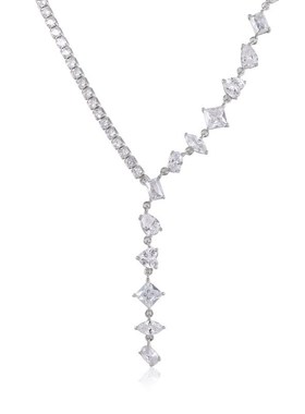 轻奢高级感小众气质颈链几何锆石镶嵌精致设计感Y字形锁骨链项链