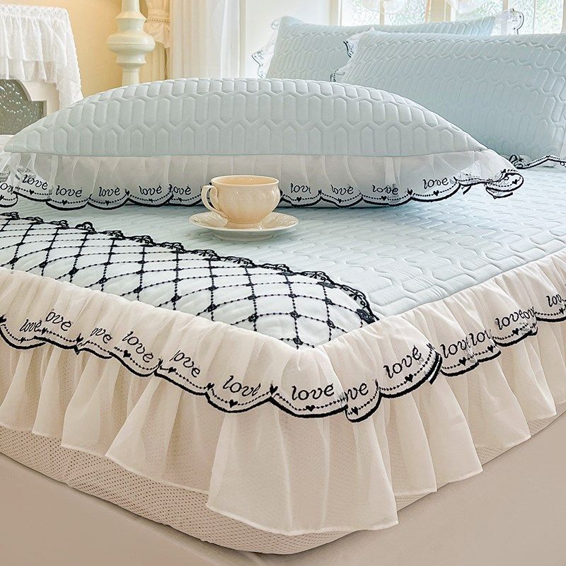 夏季乳胶凉席床笠款三件套2025新款花边床裙款冰丝席空调席可机洗,淘宝优惠券,粉丝福利购,淘宝优惠卷