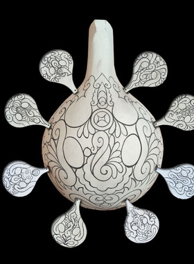 空白社火脸谱插画马勺学生体验非遗文化DIY手工制作材料包