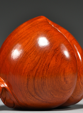 花梨木雕寿桃福寿桃子摆件家居客厅装饰工艺品生日贺寿送长辈礼品