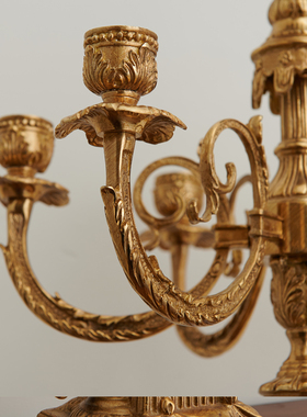 欧式法式精美雕刻复古天使装饰艺术烛台别墅客厅餐厅桌面奢华摆件