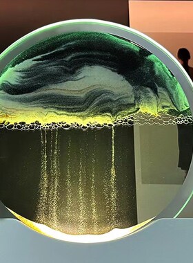 发光流沙画摆件高级感客厅玄关电视柜3d立体沙漏小夜灯生日礼物女