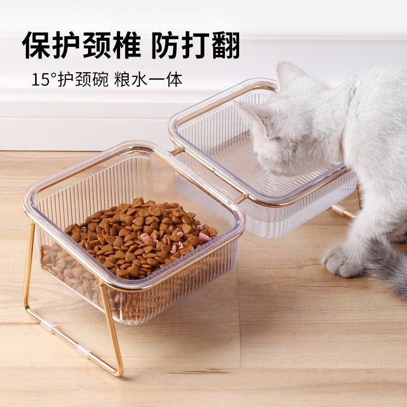 猫碗双碗自动饮水食盆保护颈椎防打翻猫粮狗饭盆狗狗猫咪用品碗,淘宝优惠券,粉丝福利购,淘宝优惠卷