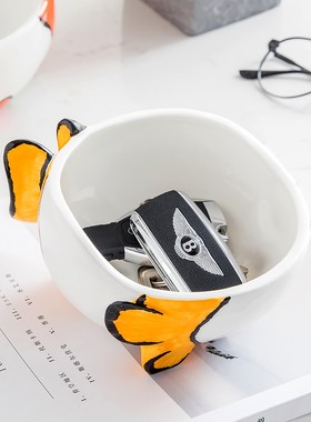 卡通可爱陶瓷收纳碗进门入户玄关放梳妆台妆台放首饰客厅茶几摆件