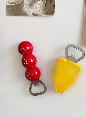 款网红冰箱贴开瓶器糖葫芦奶酪柿子草莓树脂手工艺品开7瓶起子器