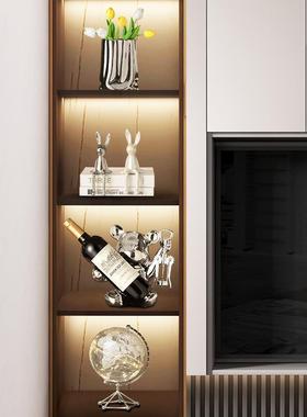 红酒架摆件轻奢高档创意客厅入门家居玄关电视柜酒柜玻璃柜装