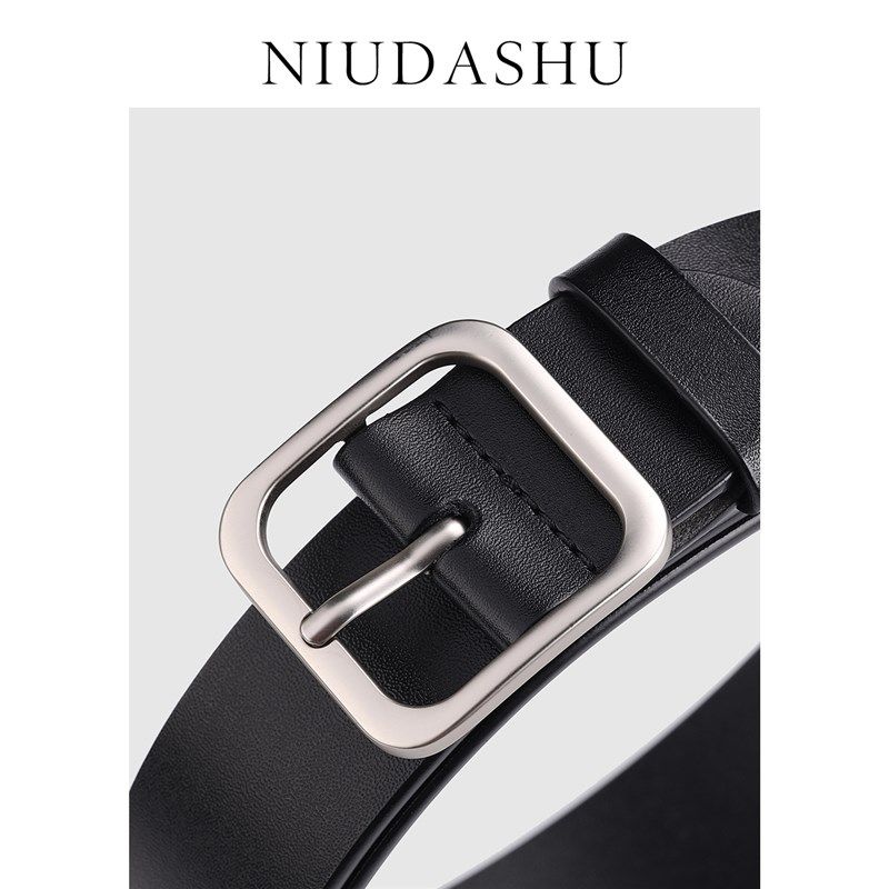 新款皮带男潮年轻人简约百搭真皮配牛仔裤方形针扣韩版潮腰带男黑,淘宝优惠券,粉丝福利购,淘宝优惠卷