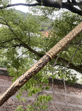 金箍棒手工黄铜实心精美个性创意摆件多功能户外一体收藏神器摆件