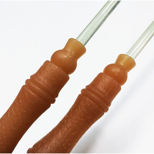 50厘米打线球单头空竹杆t 斜孔铜头透明白玻璃钢 前细后粗线球抖 - 图2