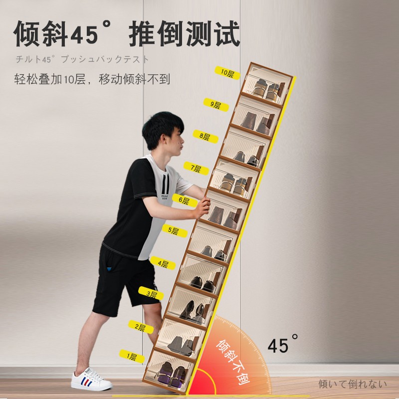 【买3送3】鞋盒收纳盒透明家用鞋柜宿舍简易抽屉式鞋子收纳柜鞋箱 - 图2
