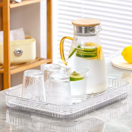 加厚杯架塑料沥水盘客厅沥水茶盘加深托盘杯架置物架水杯置物架 - 图2