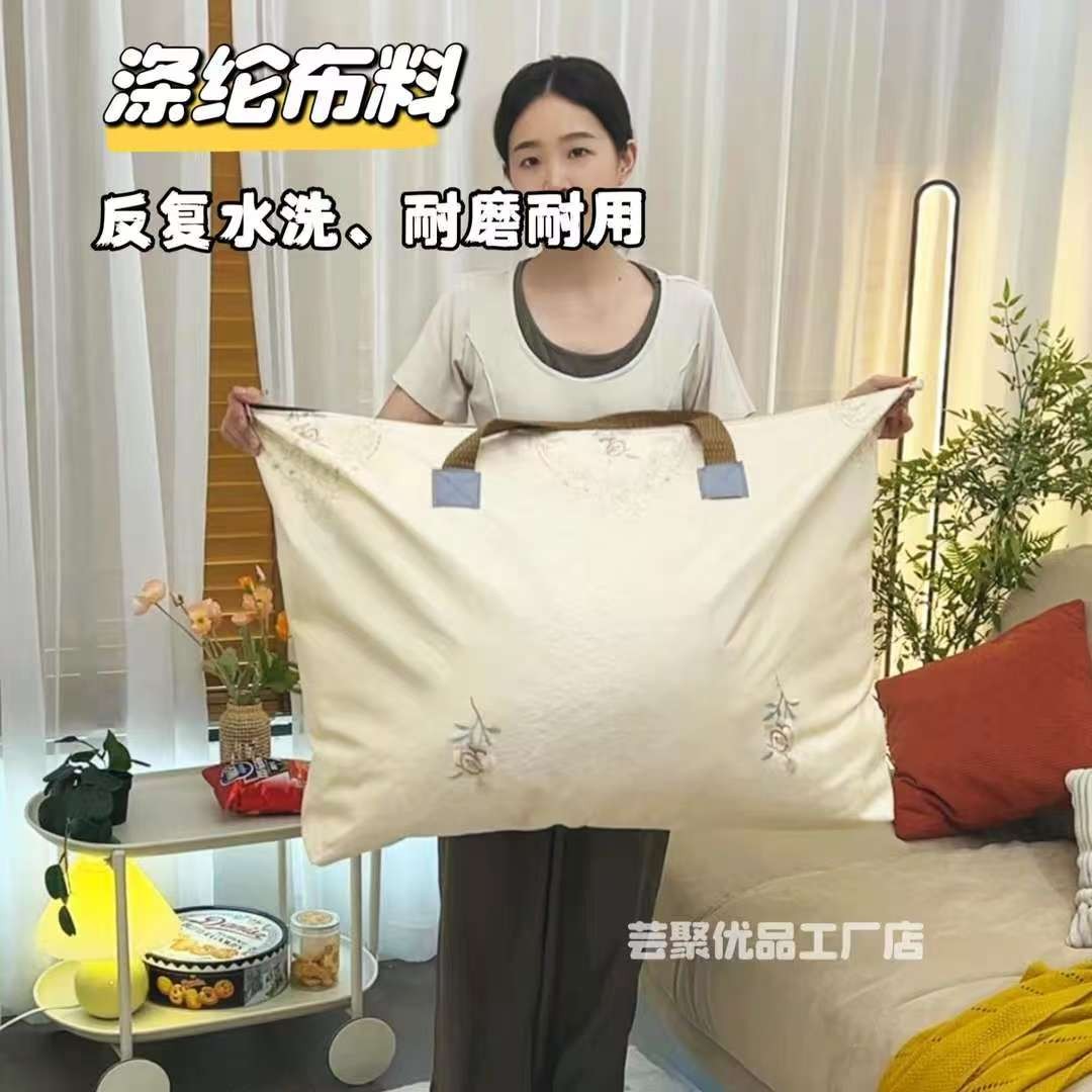 (到手2个)纯布料90*70换季收纳防霉防潮搬家打包袋被子衣物收纳 - 图2