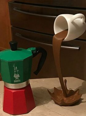 悬浮电视墙摆件ins风立体悬浮咖啡杯工艺品小摆件创意桌面玄关奶