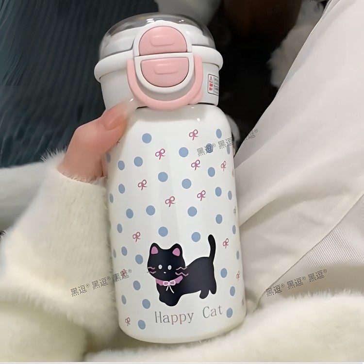 小猫杯子可爱大容量保温杯女生高颜值水杯双饮316不锈钢吸管杯子,淘宝优惠券,粉丝福利购,淘宝优惠卷