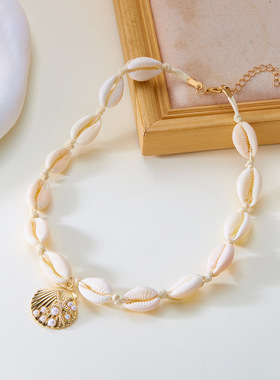 Simple Shell Pendant Necklace 扇贝吊坠锁骨链