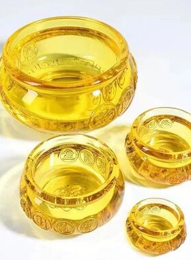 聚宝盆水风摆件水晶家用招财家居饰品聚财祈福风水客厅神龛办公