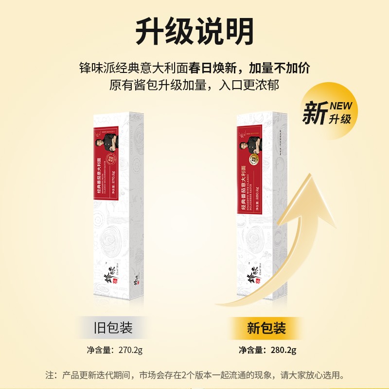 达人专属 锋味派 谢霆锋意大利面番茄肉酱经典意面4盒 - 图2