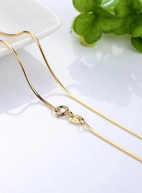Genuine 14k Gold Color Necklace For Women Water Wave Chain S