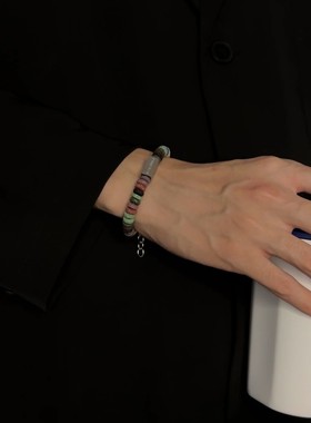 钛钢手链 高级彩色小众手链男女时尚气质手饰简约百搭情侣手链