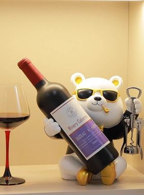 创意暴力熊高档轻奢红酒架摆件酒柜装饰品客厅电视餐边柜家居饰品