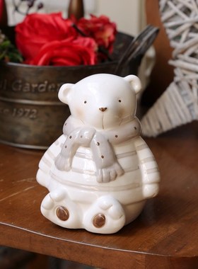 卡通创意小动物陶瓷存钱储蓄罐儿童房客厅卧室个性家居装饰摆件