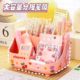 Hot Selling Cute Pen Holder Large Capacity Student Desktop Stationery Storage Box Girly Heart Cartoon Pen Bucket School Supplies
