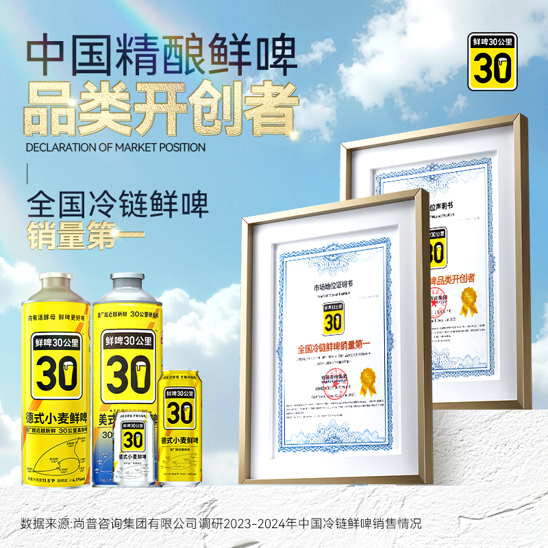 鲜啤30公里原浆精酿啤酒白啤生啤美式IPA/德式小麦罐装组合套装