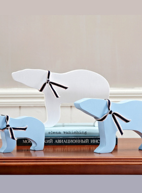 创意狗鹿熊摆件北欧可爱动物客厅电视柜家居装饰儿童卧室桌面书柜