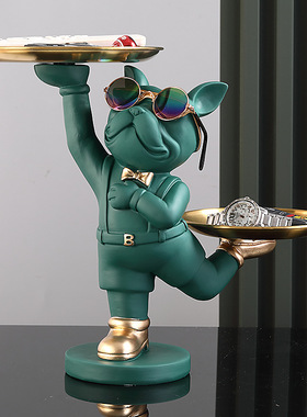 入户玄关放钥匙收纳盒摆件狗门口鞋柜置物托盘客厅茶几遥控器整理