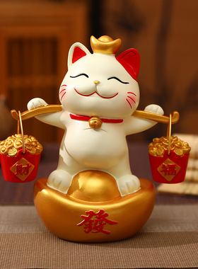 招财猫钥匙收纳玄关装饰品摆件入户门口鞋柜客厅家居乔迁新居礼品