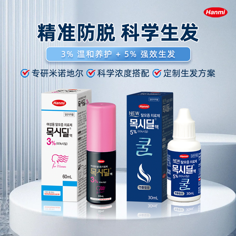 Hanmi韩美药品米诺地尔3%女性专研生发液医院同款增发密发治脱发