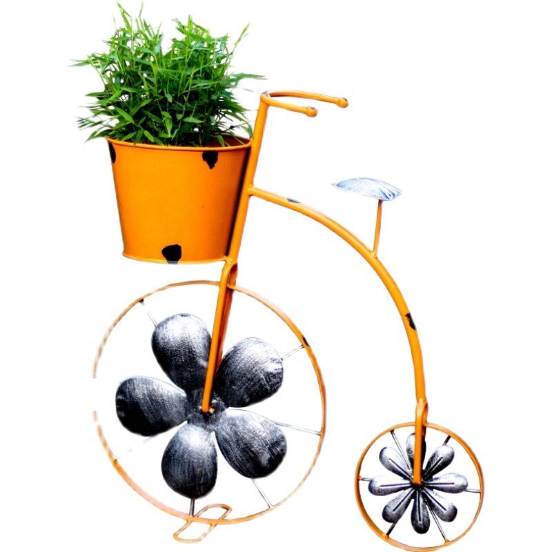 阳台庭院花园装饰品造景落地式摆件田园铁艺复古做旧自行车花盆架,淘宝优惠券,粉丝福利购,淘宝优惠卷