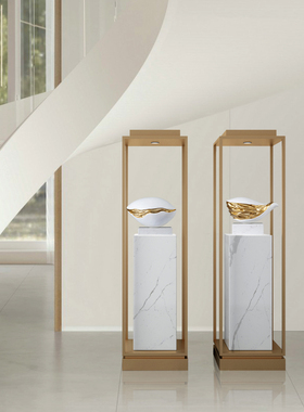 雕塑台摆件大理石底座售楼处酒店大堂落地基座商业大厅装饰摆台