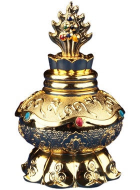 宝瓶摆件八吉祥藏传密宗佛前供奉米壶摩尼宝莲花观音财神龙王宝瓶