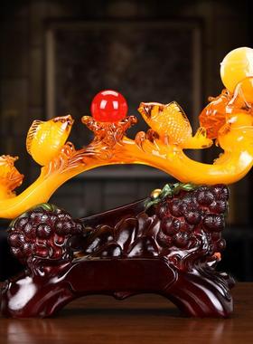 招财吉祥玉如意摆件家居客厅酒柜电视柜装饰品工艺品创意乔迁礼品
