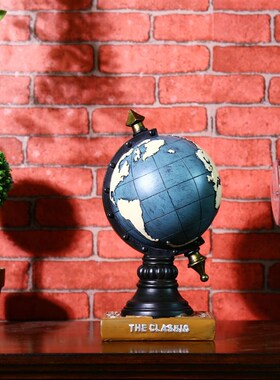 创意台式钟表座钟客厅卧室床头柜时钟地球坐钟摆件桌面小装饰品