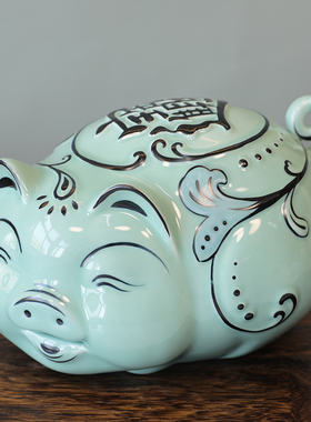 创意欧式陶瓷摆件现代简约轻奢美式招财富贵猪存钱罐新中式装饰品